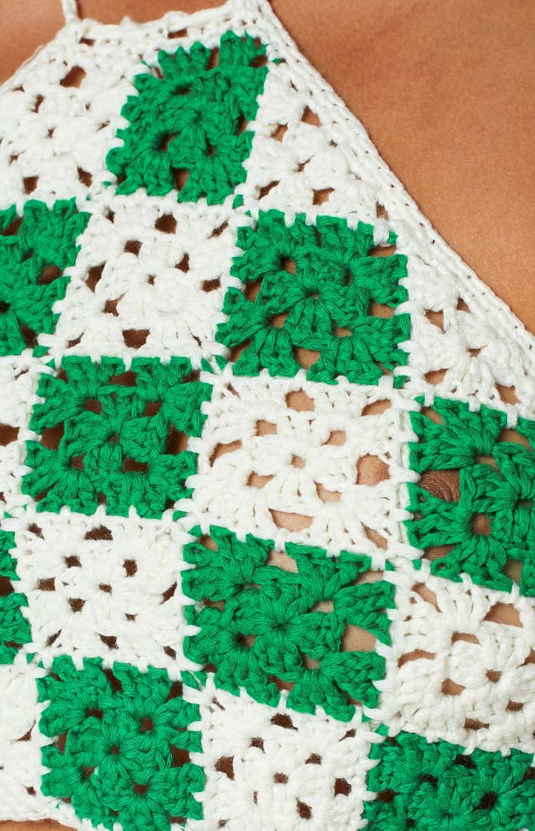 Natasha Green Check Crop Top-Vavasi.All Rights Reserved.