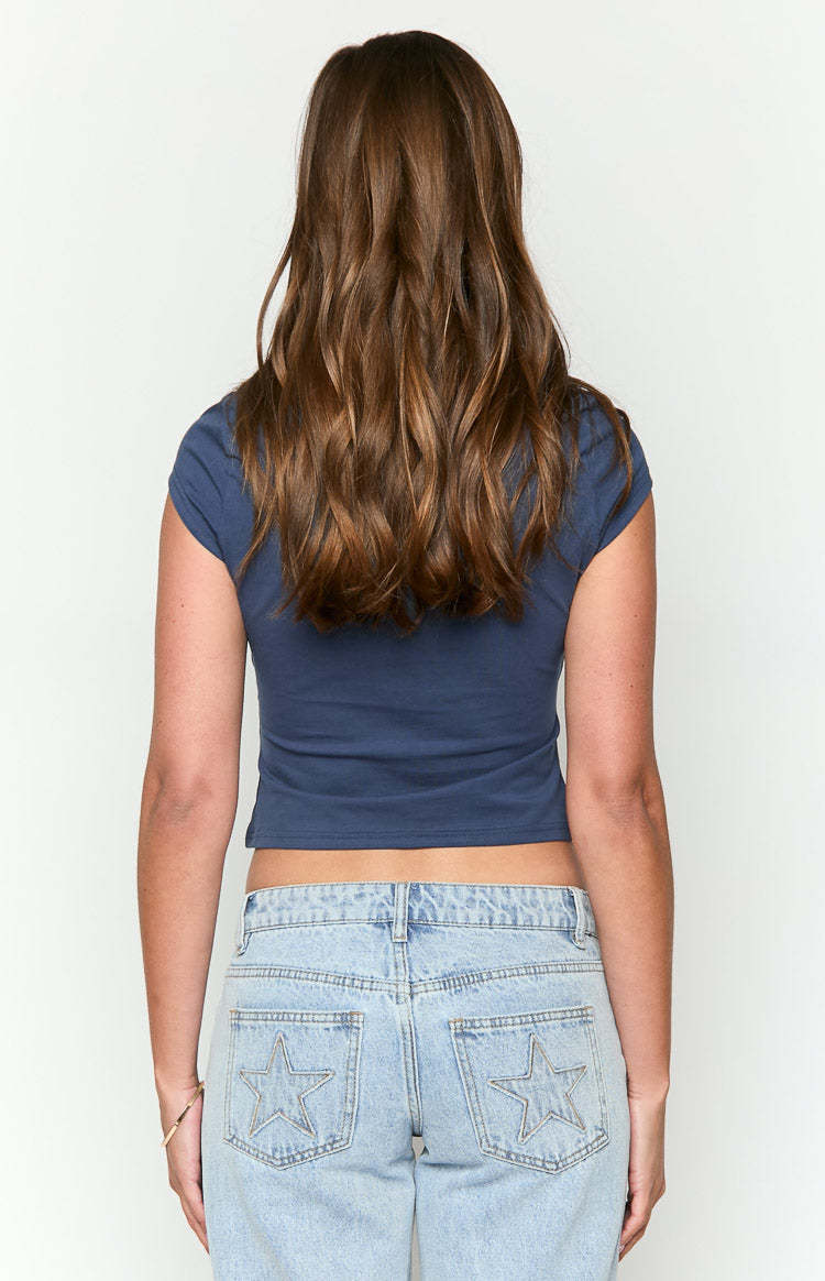 Navy Car Baby Tee-Vavasi.All Rights Reserved.