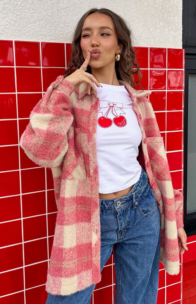Neve Pink Check Jacket-Vavasi.All Rights Reserved.
