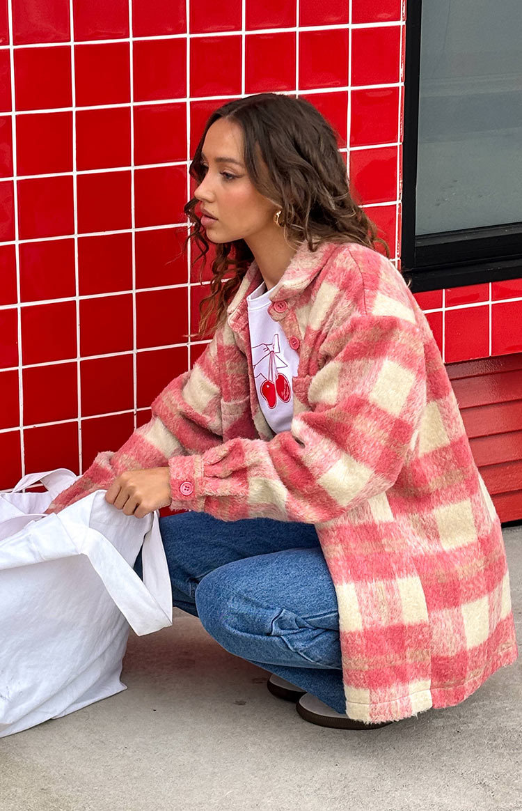 Neve Pink Check Jacket-Vavasi.All Rights Reserved.