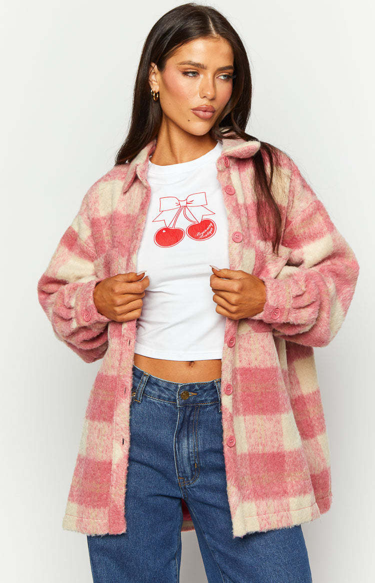 Neve Pink Check Jacket-Vavasi.All Rights Reserved.