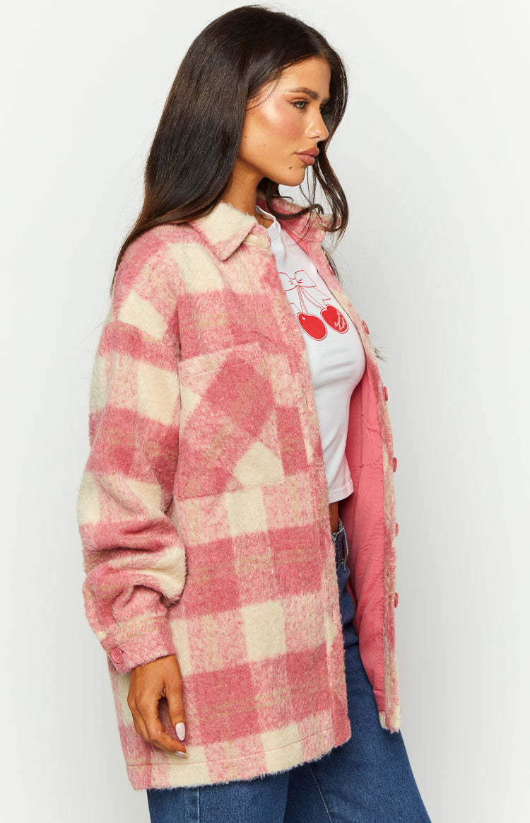 Neve Pink Check Jacket-Vavasi.All Rights Reserved.
