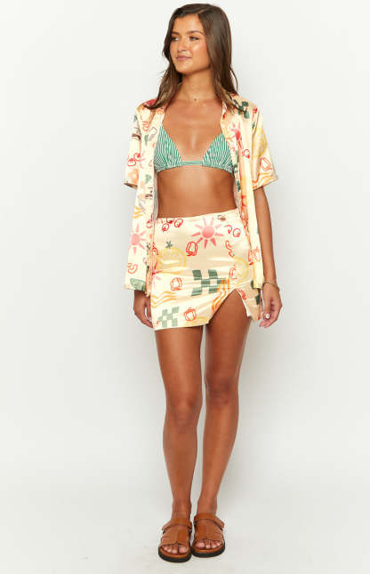 Noir Golden Escape Yellow Print Shirt-Vavasi.All Rights Reserved.
