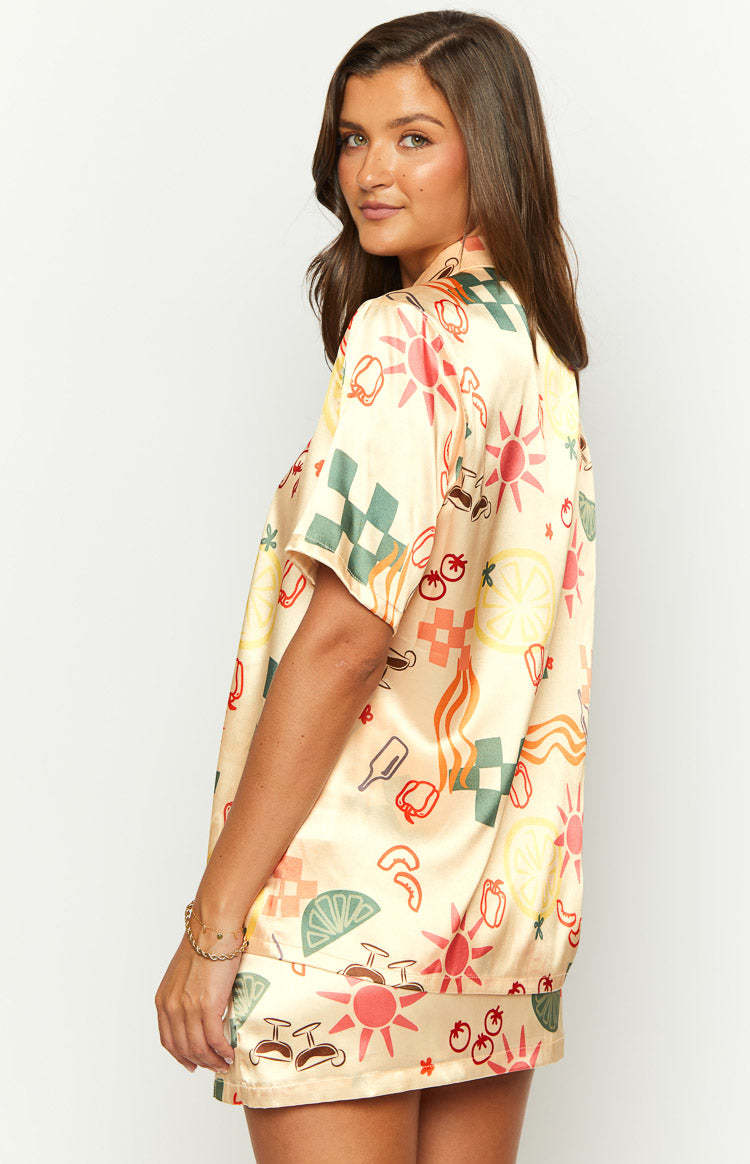 Noir Golden Escape Yellow Print Shirt-Vavasi.All Rights Reserved.