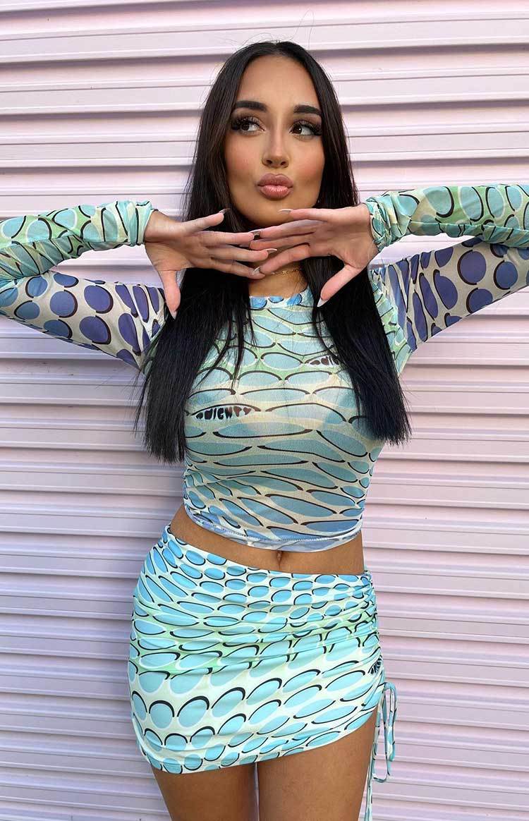 OMIGHTY The Warp Mini Skirt Blue Gradient-Vavasi.All Rights Reserved.