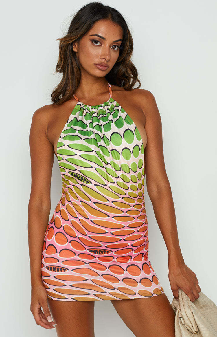OMIGHTY Cubby Halter Dress Warp Multi-Vavasi.All Rights Reserved.