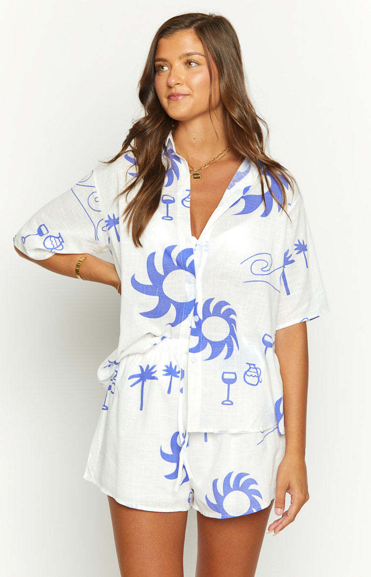 Oakley Blue Print Short Sleeve Top-Vavasi.All Rights Reserved.