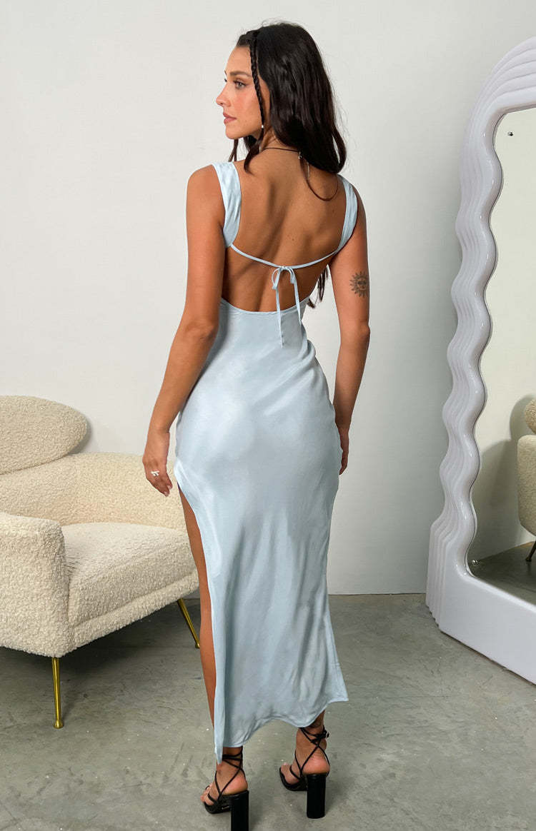 Ocean Blue Midi Dress-Vavasi.All Rights Reserved.
