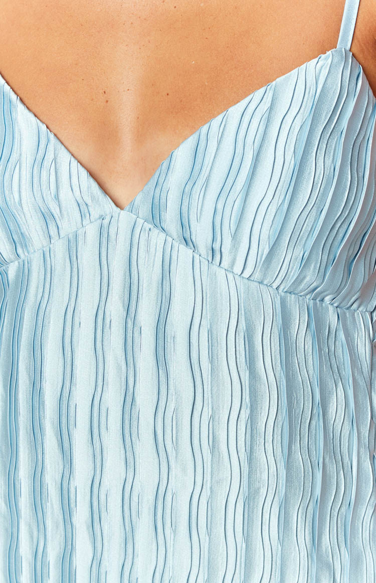 Oceania Blue Satin Mini Dress-Vavasi.All Rights Reserved.