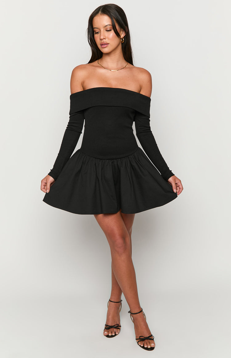 One Dance Black Long Sleeve Mini Dress-Vavasi.All Rights Reserved.