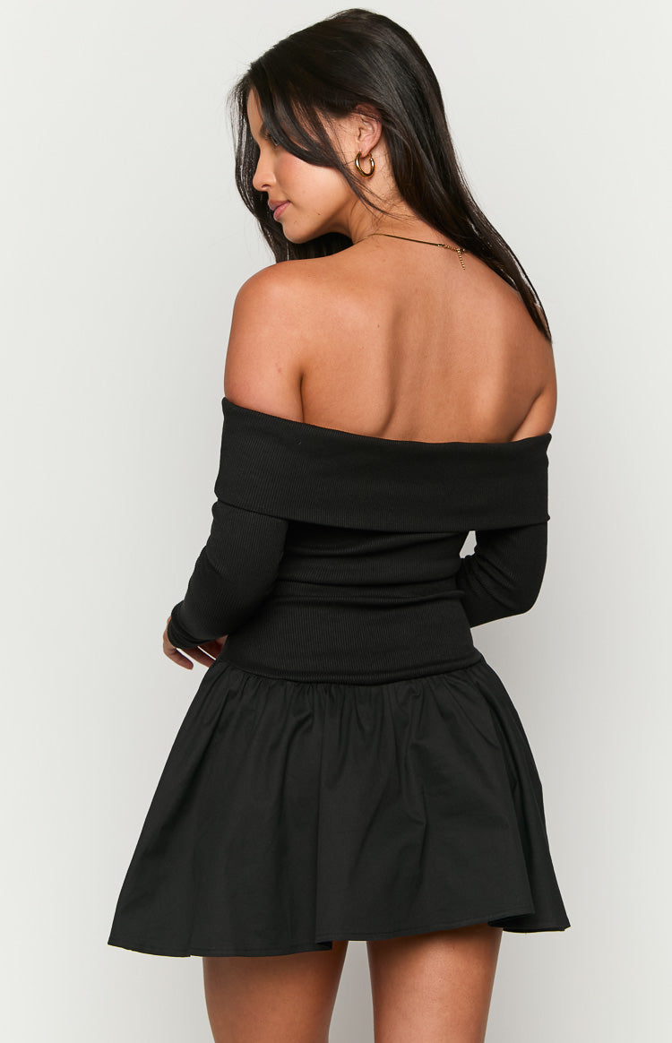 One Dance Black Long Sleeve Mini Dress-Vavasi.All Rights Reserved.