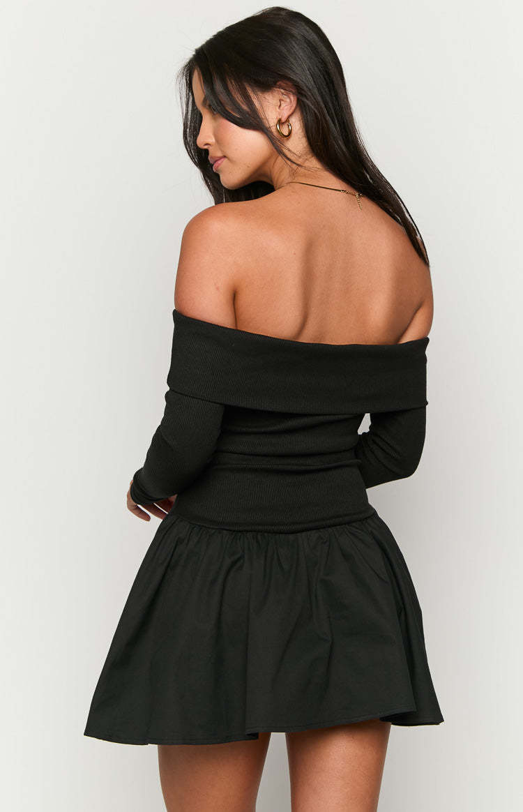 One Dance Black Long Sleeve Mini Dress-Vavasi.All Rights Reserved.
