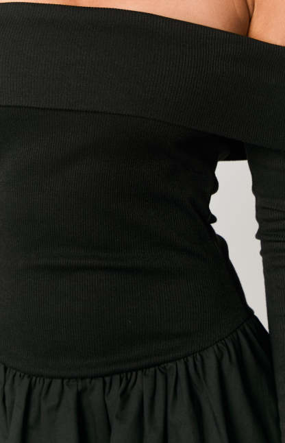 One Dance Black Long Sleeve Mini Dress-Vavasi.All Rights Reserved.