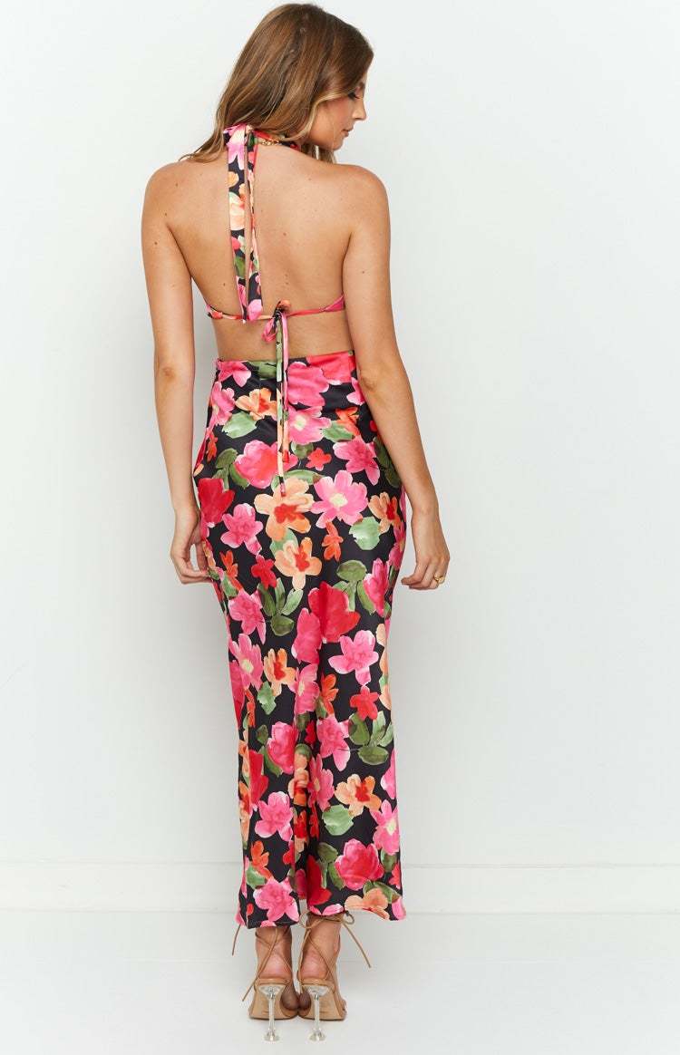 Orchid Floral Printed Midi Dress-Vavasi.All Rights Reserved.