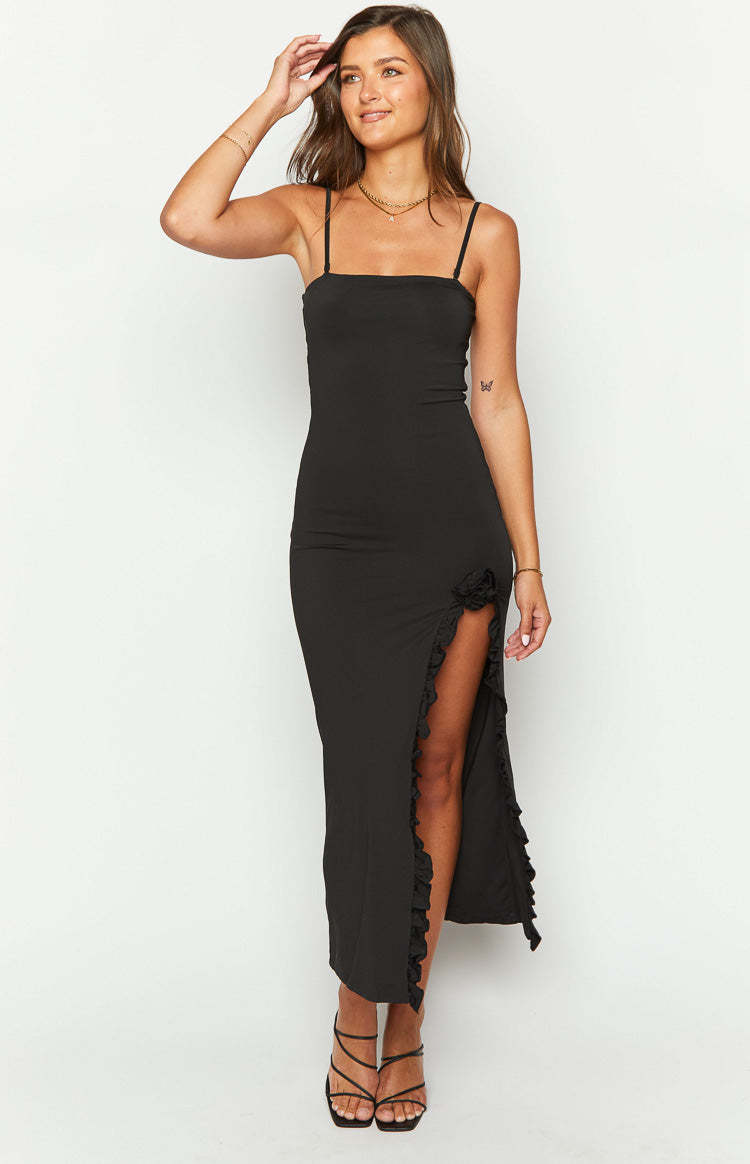 Orlando Black Maxi Dress-Vavasi.All Rights Reserved.
