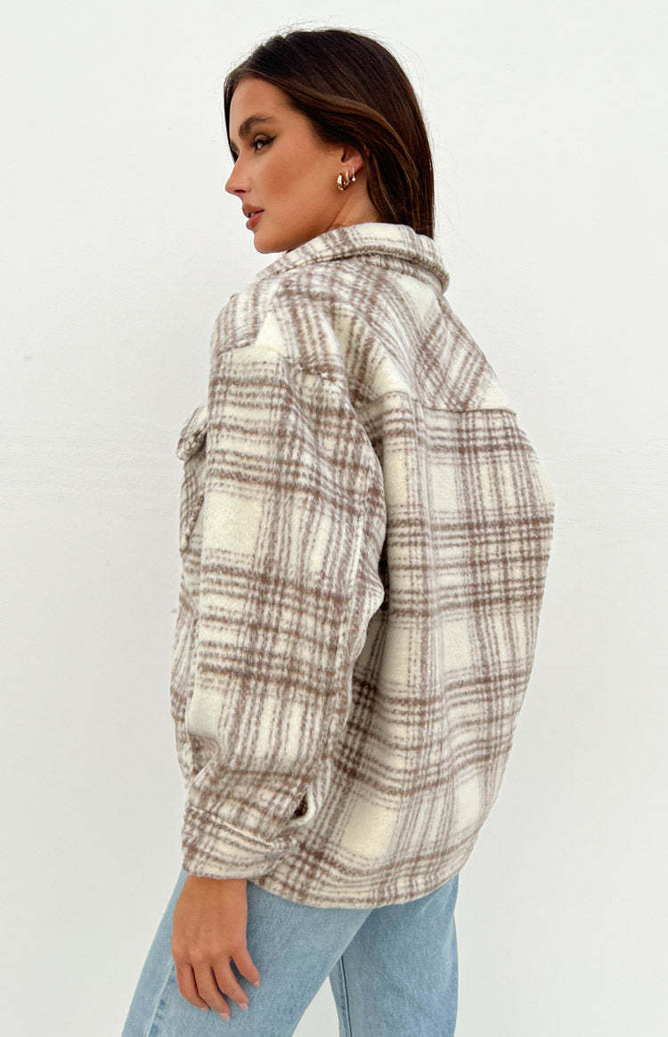 Orson Fleece Cream Check Jacket-Vavasi.All Rights Reserved.