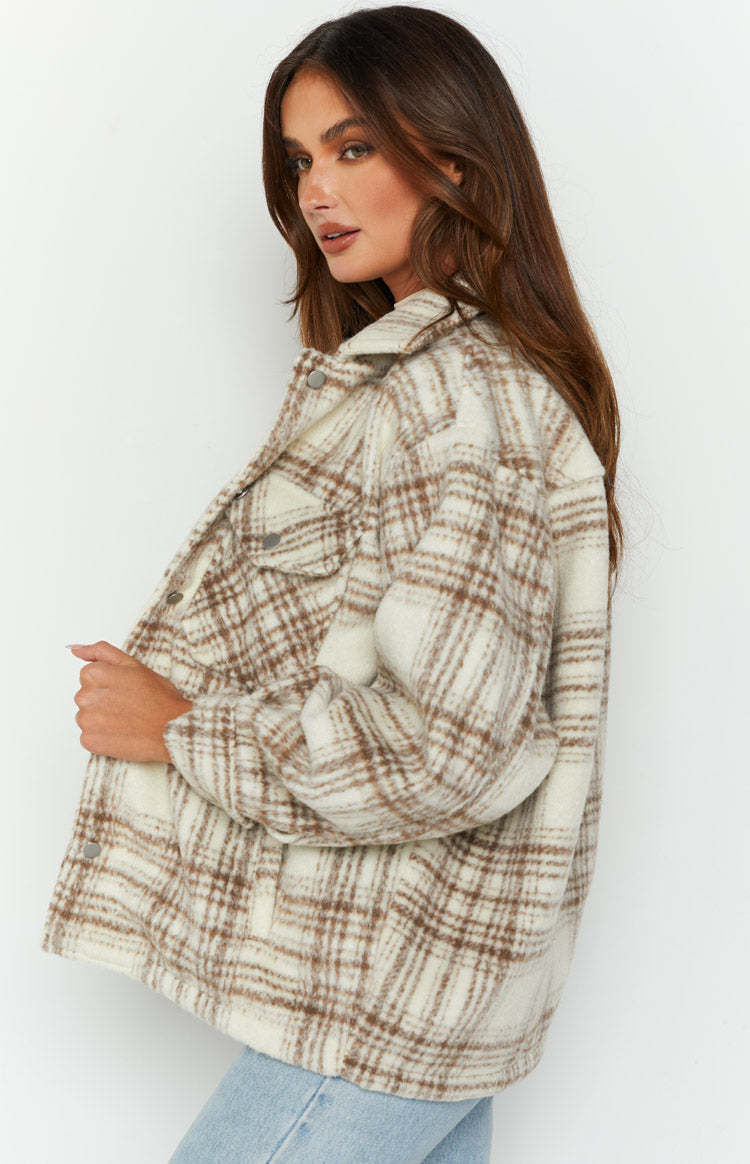 Orson Fleece Cream Check Jacket-Vavasi.All Rights Reserved.