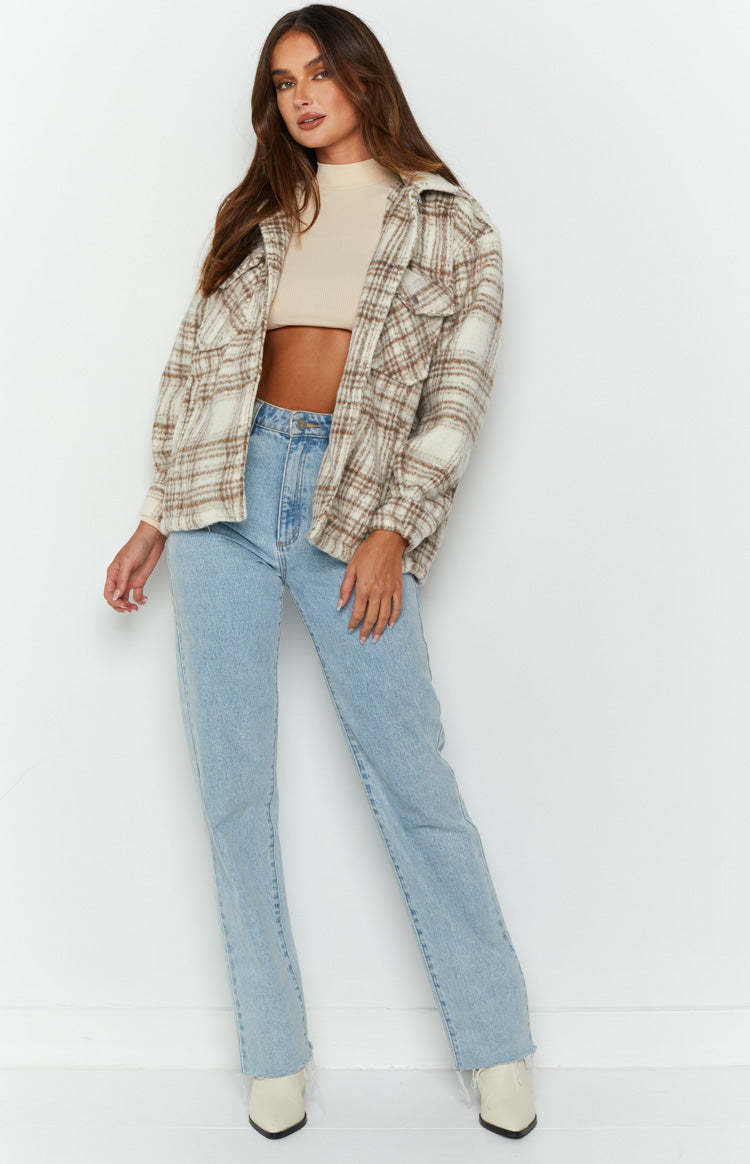 Orson Fleece Cream Check Jacket-Vavasi.All Rights Reserved.