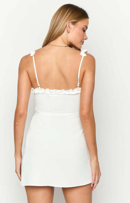 Paisley White Mini Dress-Vavasi.All Rights Reserved.