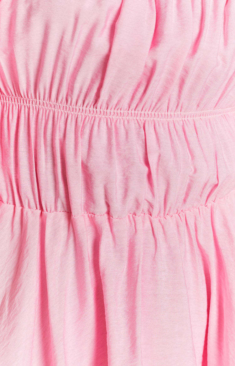 Paradise Puff Sleeve Dress Pink-Vavasi.All Rights Reserved.