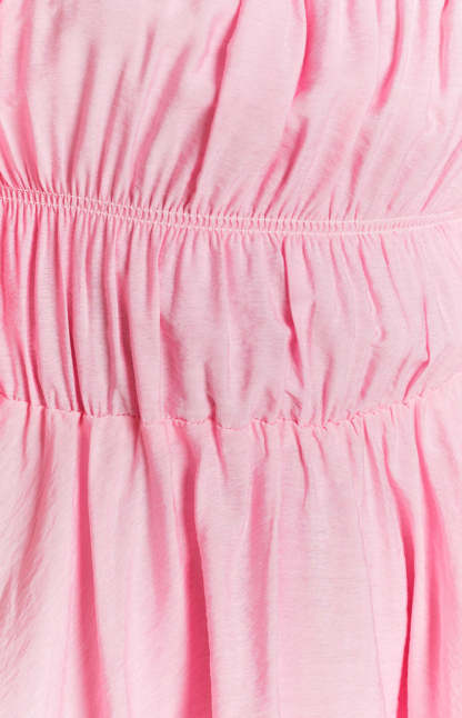 Paradise Puff Sleeve Dress Pink-Vavasi.All Rights Reserved.
