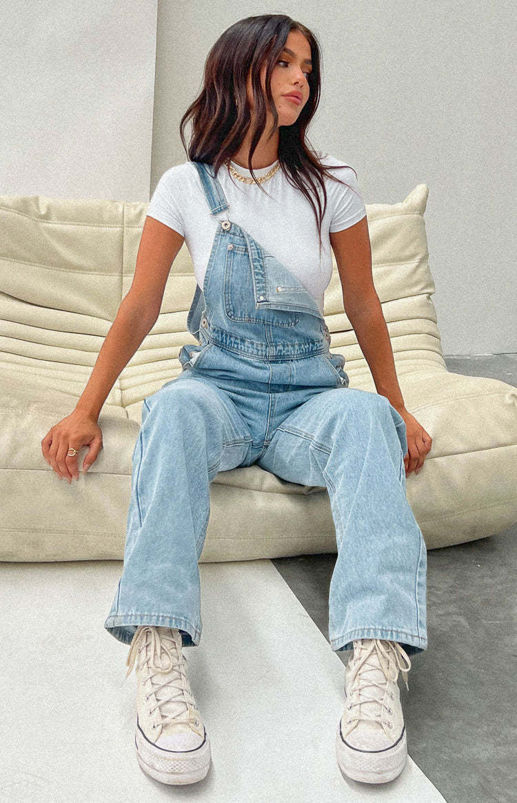 Patterson Blue Denim Overalls-Vavasi.All Rights Reserved.
