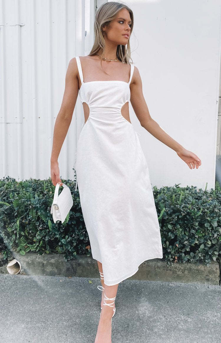 Penelope Midi Dress White-Vavasi.All Rights Reserved.