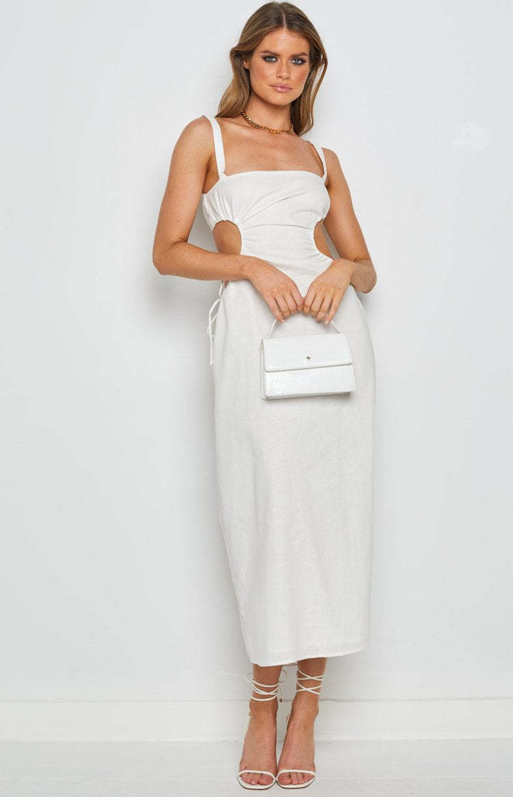 Penelope Midi Dress White-Vavasi.All Rights Reserved.