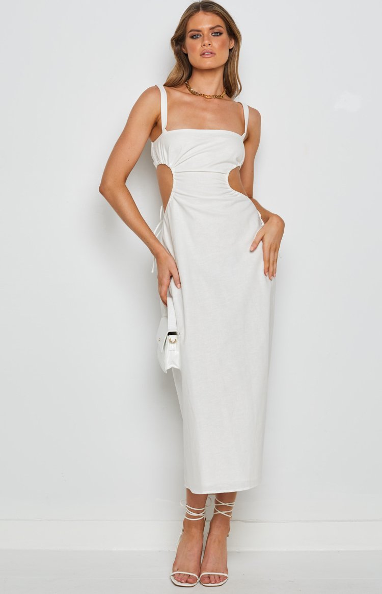Penelope Midi Dress White-Vavasi.All Rights Reserved.