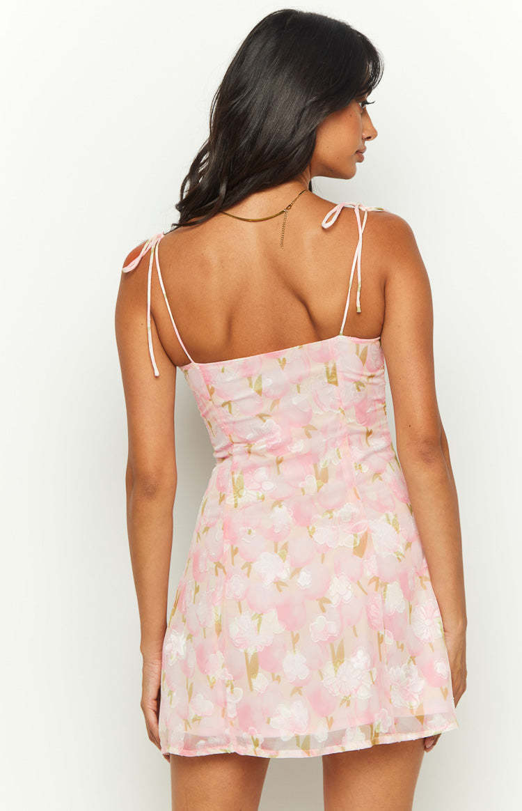 Penny Lane Pink Floral Mini Dress-Vavasi.All Rights Reserved.