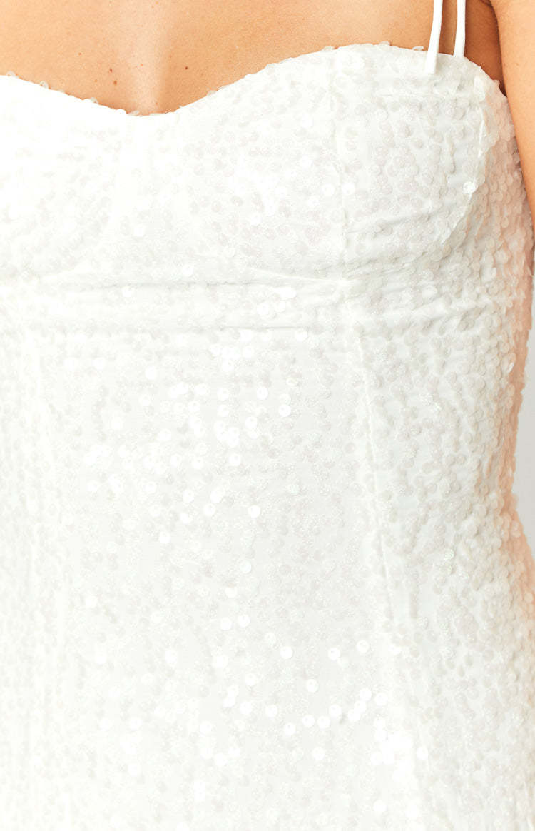 Penny Lane White Sequin Mini Dress-Vavasi.All Rights Reserved.