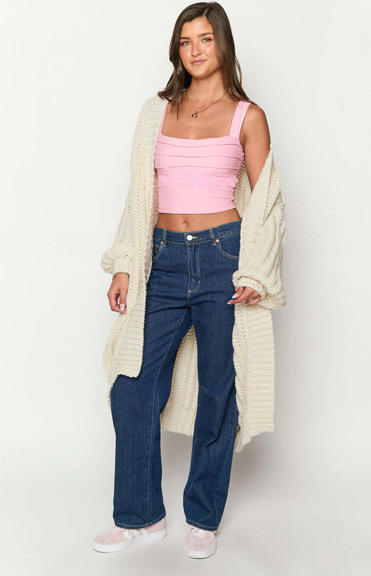 Peonie Cream Knit Cardigan-Vavasi.All Rights Reserved.