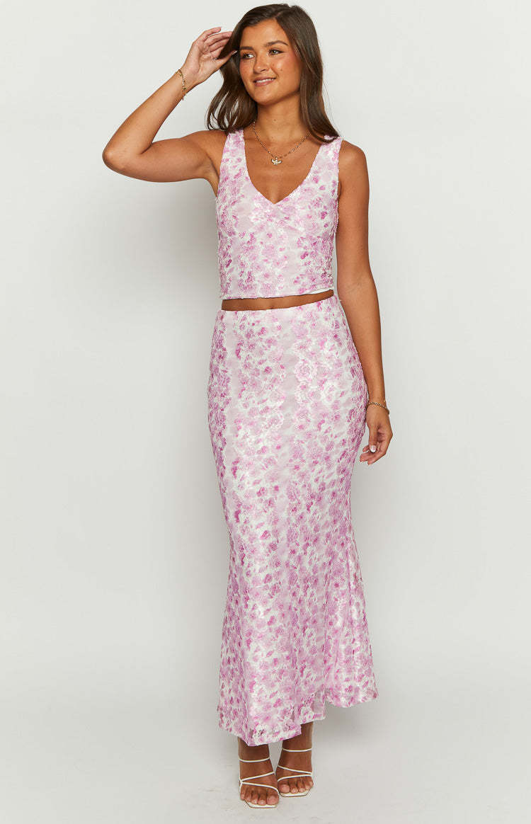 Peony Paradise Pink Lace Crop Top-Vavasi.All Rights Reserved.
