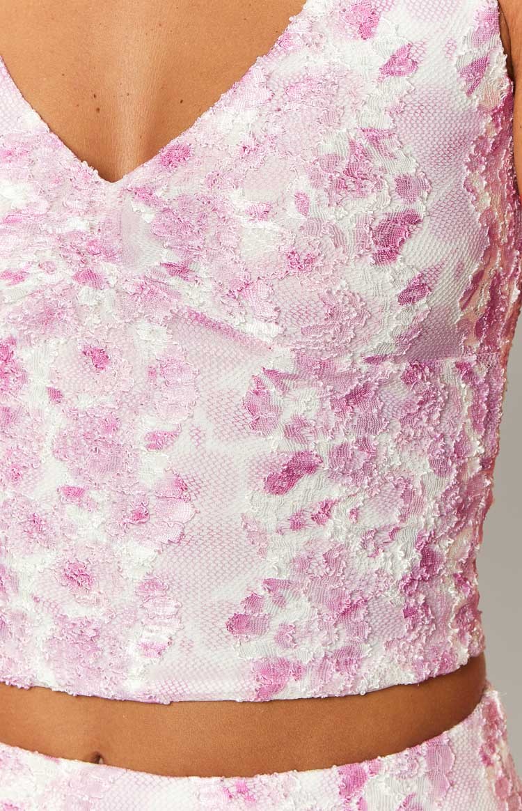 Peony Paradise Pink Lace Crop Top-Vavasi.All Rights Reserved.