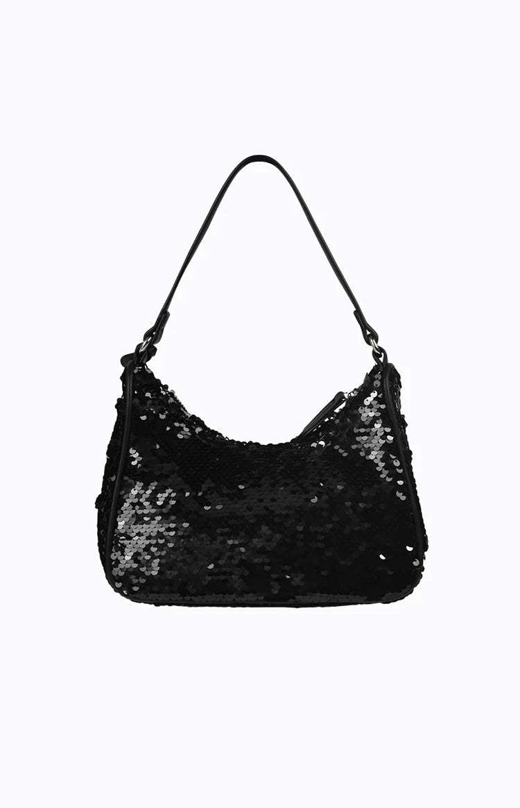 Peta & Jain Niah Black Sequin Shoulder Bag-Vavasi.All Rights Reserved.