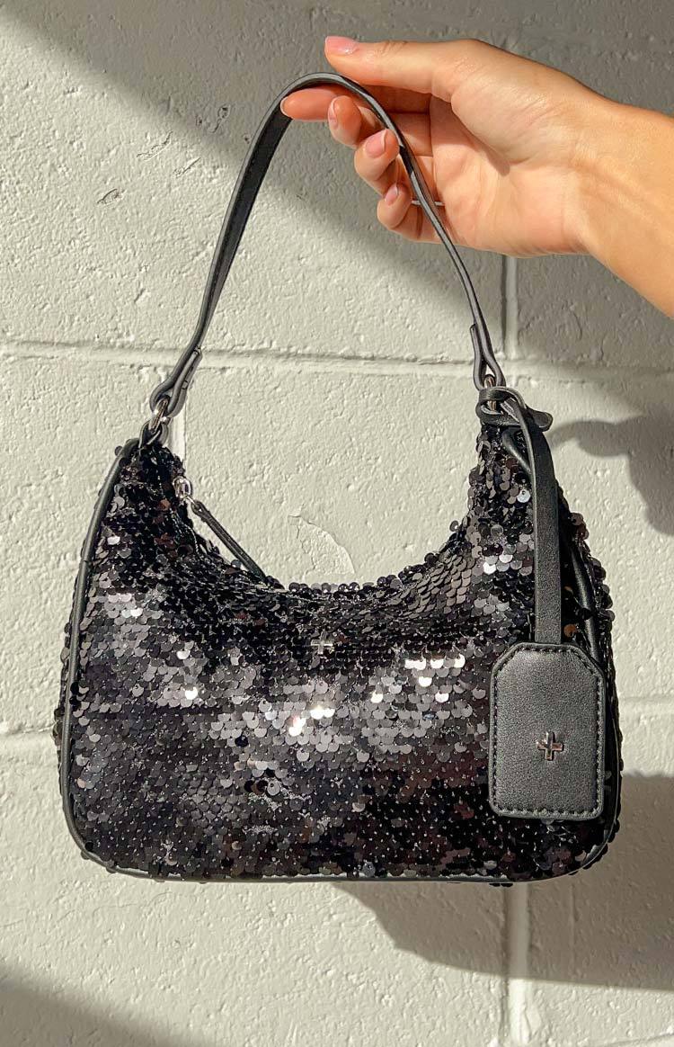 Peta & Jain Niah Black Sequin Shoulder Bag-Vavasi.All Rights Reserved.