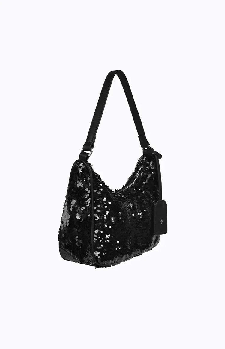 Peta & Jain Niah Black Sequin Shoulder Bag-Vavasi.All Rights Reserved.