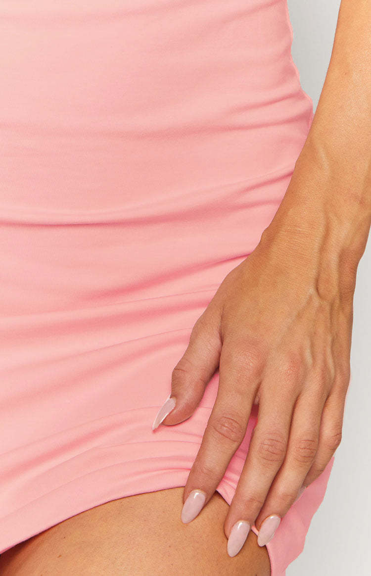 Peta Pink and White Contrast Mini Dress-Vavasi.All Rights Reserved.