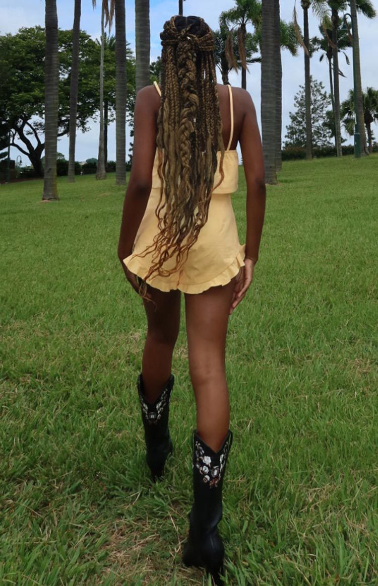 Petal Yellow Shorts-Vavasi.All Rights Reserved.