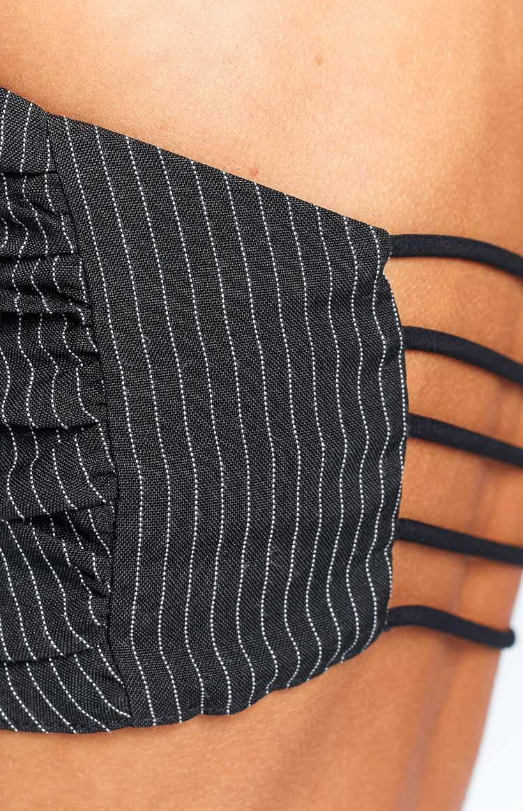 Petria Pinstripe Strapless Top-Vavasi.All Rights Reserved.