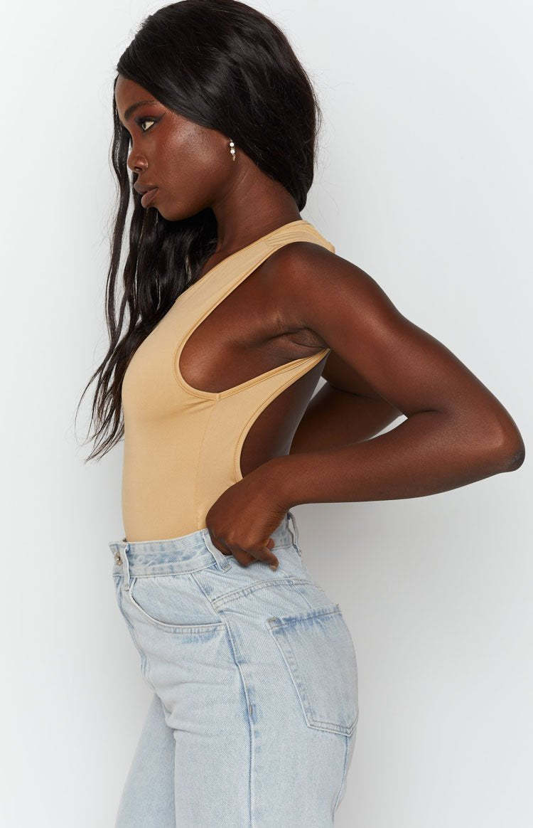Pines Jersey Bodysuit Beige-Vavasi.All Rights Reserved.