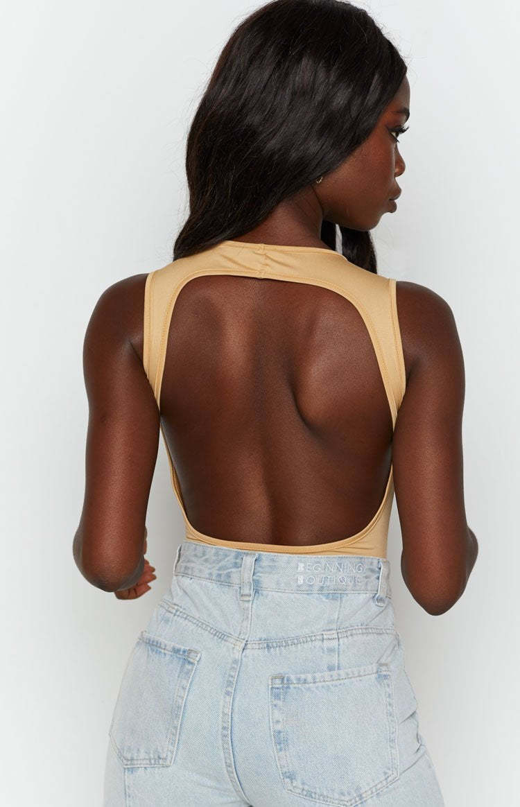 Pines Jersey Bodysuit Beige-Vavasi.All Rights Reserved.