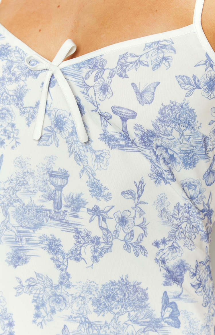 Pire Blue Floral Mini Dress-Vavasi.All Rights Reserved.