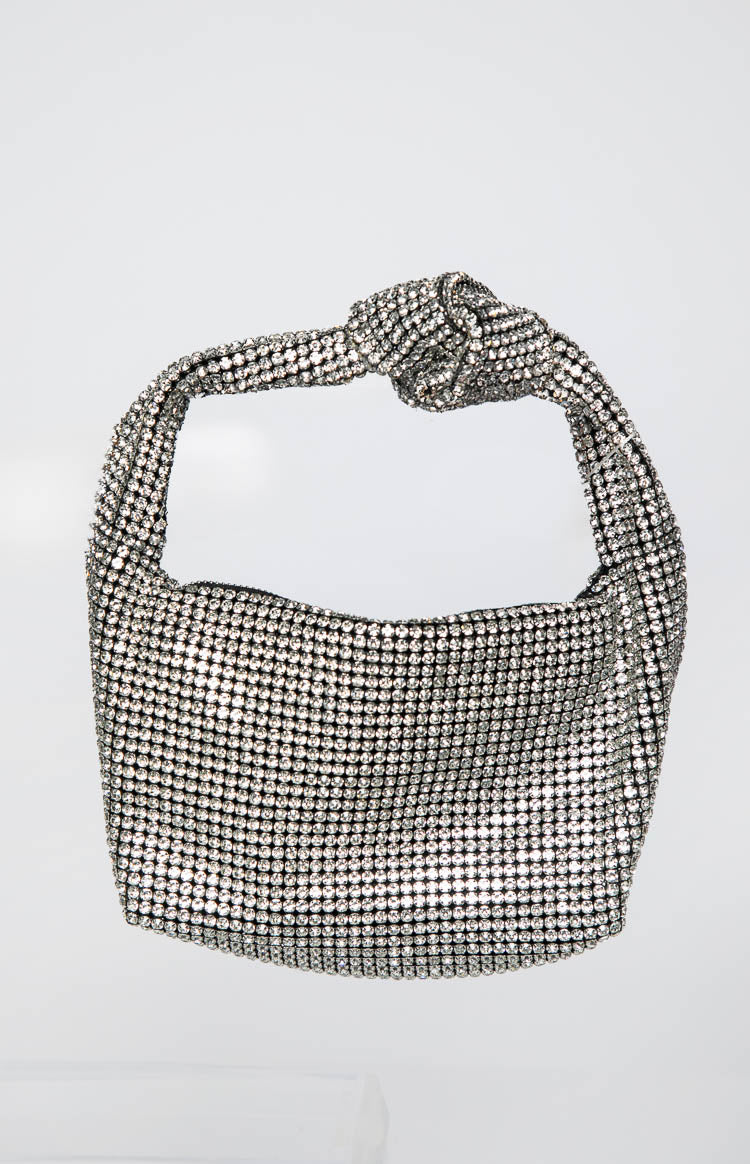 Pixi Silver Diamante Shoulder Bag-Vavasi.All Rights Reserved.
