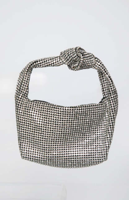 Pixi Silver Diamante Shoulder Bag-Vavasi.All Rights Reserved.