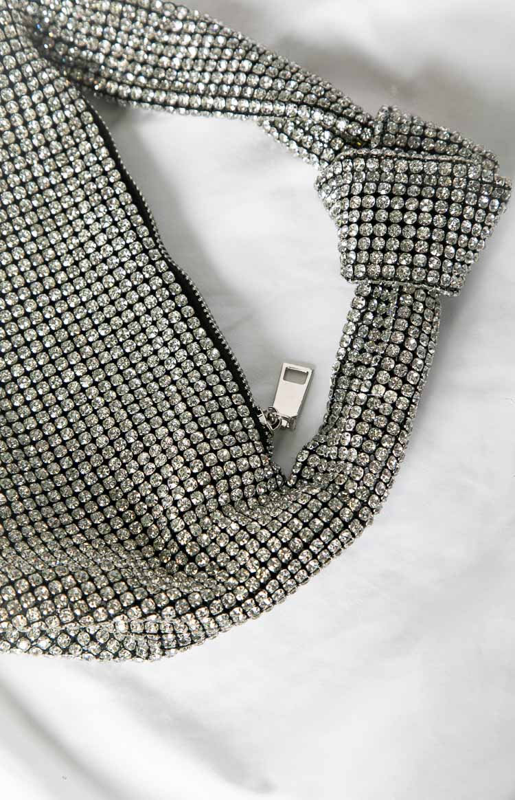 Pixi Silver Diamante Shoulder Bag-Vavasi.All Rights Reserved.
