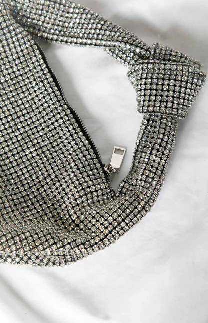 Pixi Silver Diamante Shoulder Bag-Vavasi.All Rights Reserved.