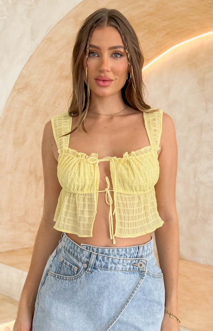 Pixie Yellow Crop Top-Vavasi.All Rights Reserved.