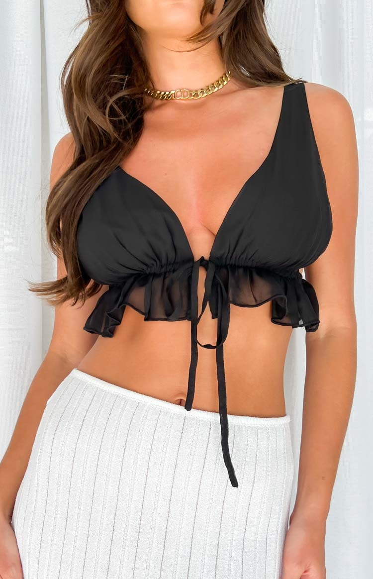 Poppy Black Crop Top-Vavasi.All Rights Reserved.