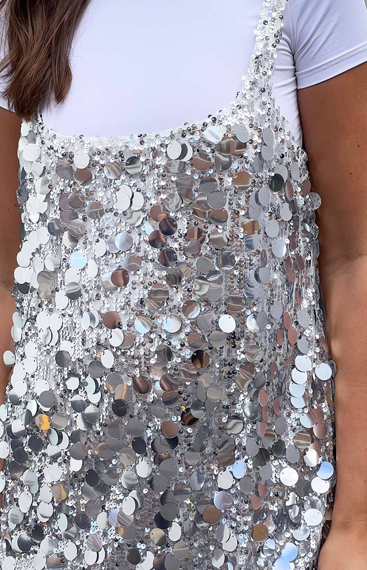 Priya Silver Sequin Mini Dress-Vavasi.All Rights Reserved.